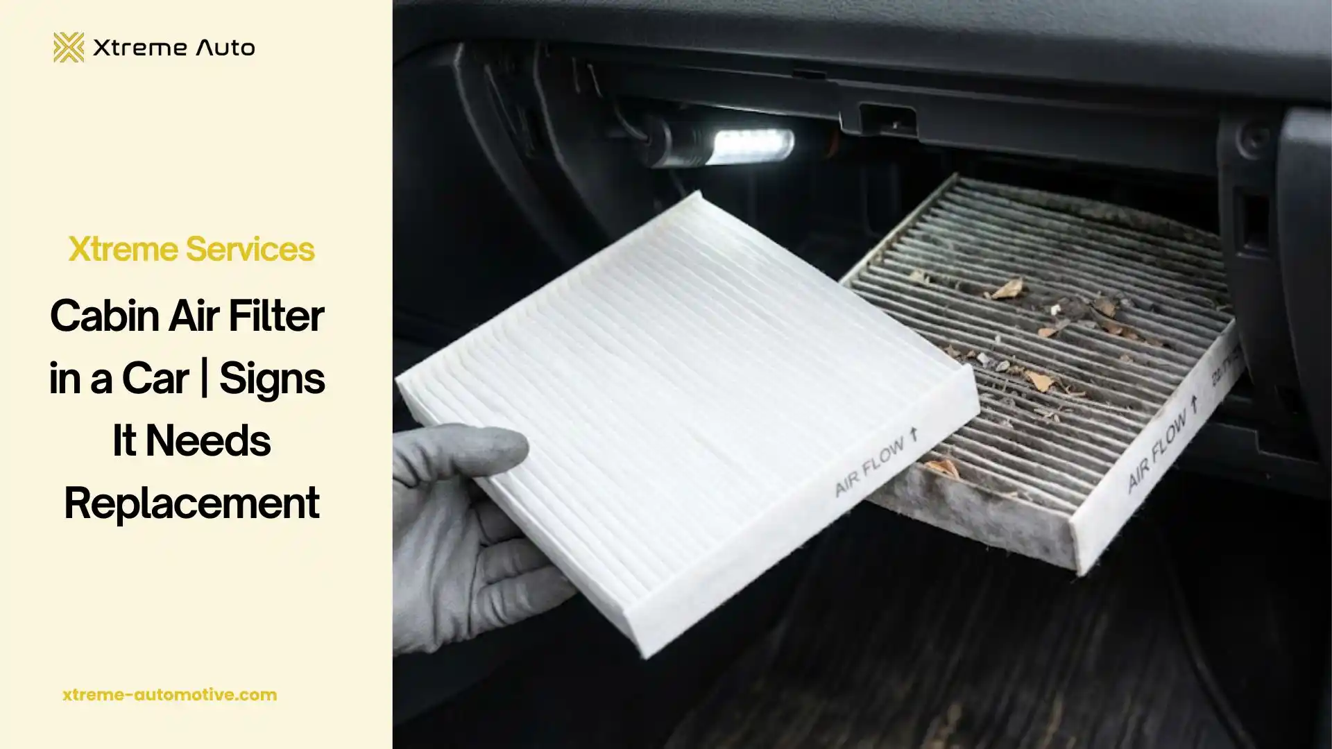 cabin air filter in a car